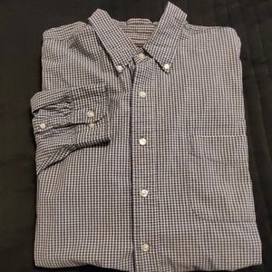 Men G.H. Bass & Co. Button Down Shirt Blue White Size‎ Large